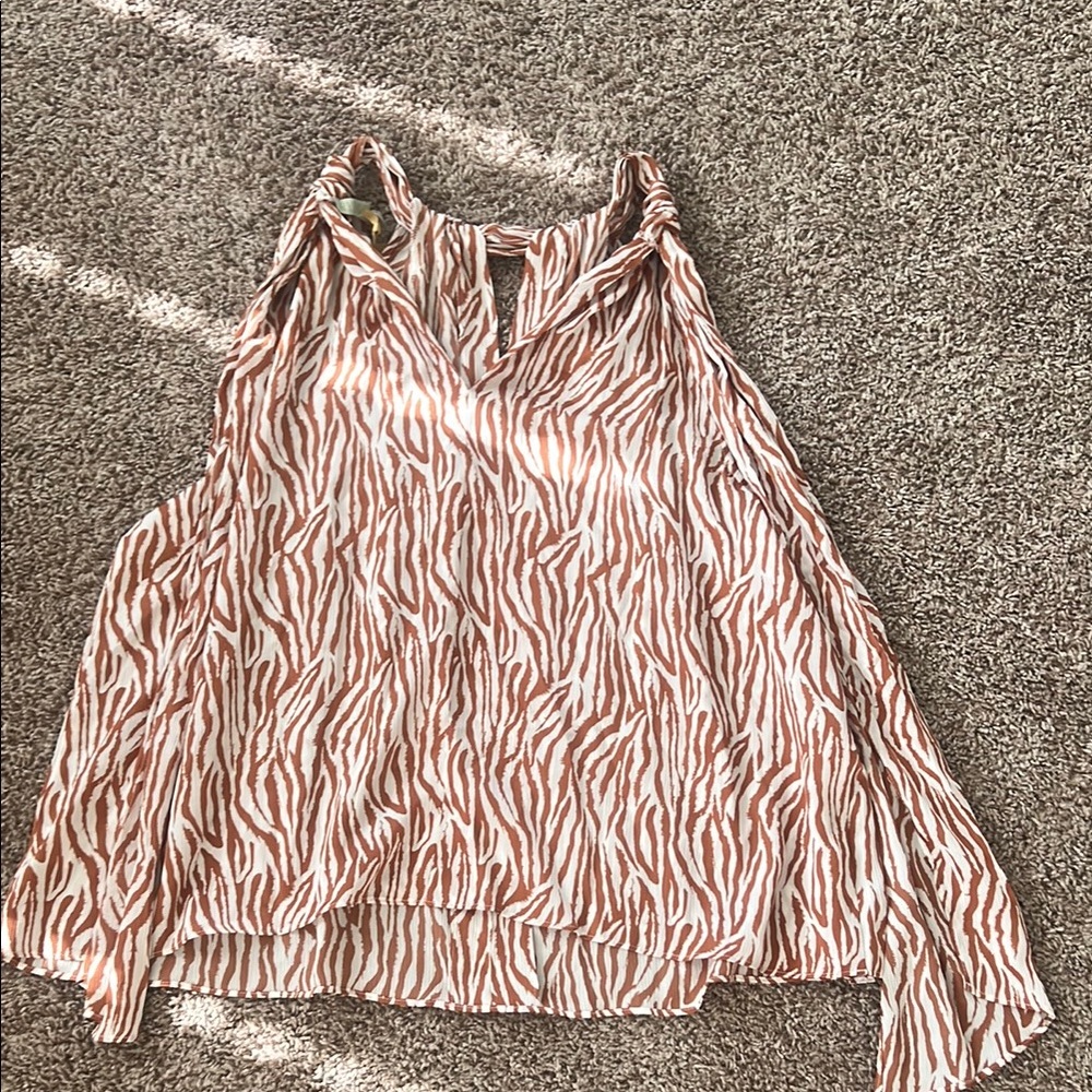 Zebra Print Sleeveless Top